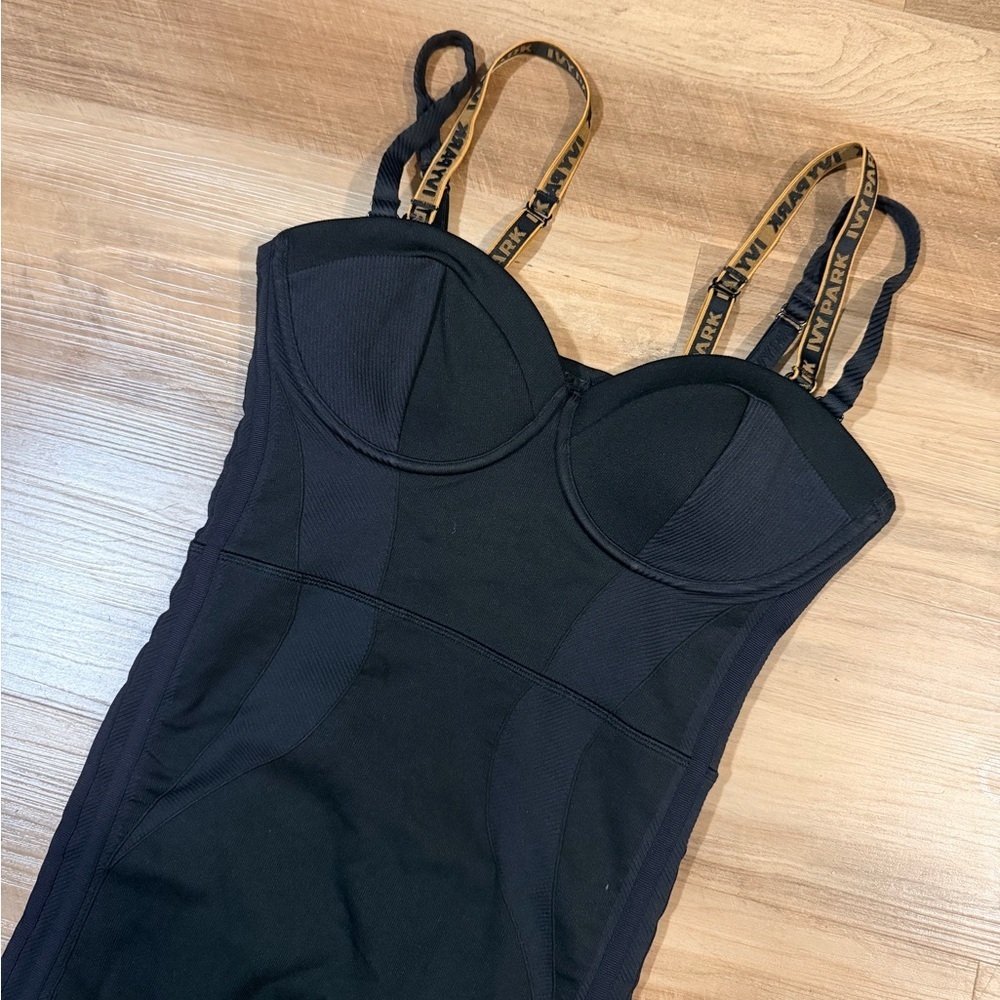 Adidas x Ivy Park Beyonce Knit Catsuit Core Bustier Black Jumpsuit Size Medium - Picture 6 of 16
